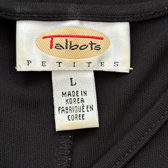 Talbots Womens Black Maxi Dress Large V Neck Sleeveless Cocktail Holiday Travel - Picture 3 of 6